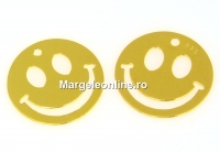 Pandantiv smiley argint 925 placat cu aur, 15mm  - x1
