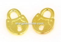 Charm lacatel, argint 925 placat aur, 9.5x7mm - x2