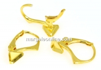 Tortite cercei argint 925 placat cu aur, cabochon cub 6mm - x1per