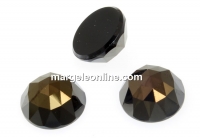 Swarovski, cabochon rose cut, jet nut, 10mm - x1