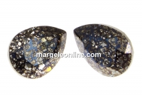 Swarovski, fancy picatura, black patina, 14x10mm - x1