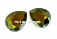 Swarovski, fancy picatura, iridescent green, 14x10mm - x1