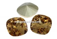 Swarovski, fancy square, light smoked topaz, 10mm - x1