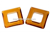 Swarovski, pandantiv square ring, copper, 20mm - x1