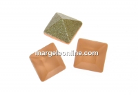 Swarovski, fancy chaton Square, light peach matt, 3mm - x10