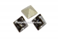 Swarovski, fancy chaton Square, silver night , 3mm - x10