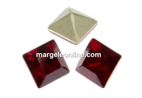 Swarovski, fancy chaton Square, siam, 6mm - x6