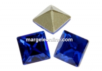 Swarovski, fancy chaton Square, capri blue, 6mm - x6