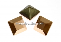 Swarovski, fancy chaton Square, rose gold, 6mm - x6