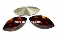Swarovski navette, fancy chaton , smoked topaz, 6mm - x6