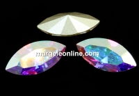 Swarovski navette, fancy chaton, aurore boreale, 15mm - x2