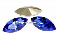 Swarovski navette, fancy chaton, sapphire, 15mm - x2