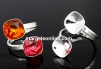 Baza inel cu bordura, argint 925, pt 2 fancy 4470 si 4461 de 12mm - x1