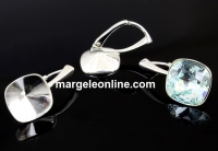 Tortite argint 925 patrat click pt Swarovski 4470 de 10mm - x1per
