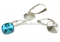 Tortite argint 925 rodiat patrat click pt Swarovski 4470 de 10mm - x1per