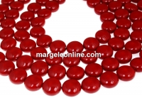 Perle Swarovski disc, red coral pearl, 16mm - x2