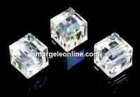 Swarovski, margele cub, moonlight, 6mm - x2