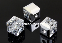 Swarovski, margele cub, comet argent, 8mm - x1