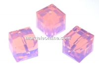 Swarovski, margele cub, rose water opal, 4mm - x2