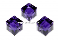 Swarovski, margele cub, purple velvet, 6mm - x2