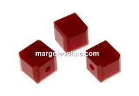 Swarovski, margele cub, dark red coral, 4mm - x2