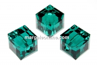 Swarovski, margele cub, emerald, 8mm - x1