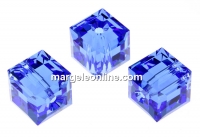 Swarovski, margele cub, sapphire, 8mm - x1