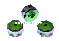 Swarovski, margele rondelle, scarabaeus green, 8mm - x2