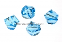 Swarovski, margele, helix fatetat, aquamarine, 6mm - x6