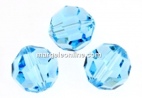 Swarovski, margele rotund fatetat, aquamarine, 14mm - x1