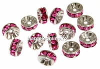 Swarovski, spacer, rhodium-plated, rose, 6mm - x2
