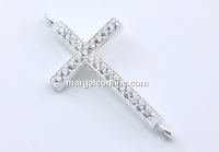 Link cruce cu cristale argint 925, 35.5mm  - x1
