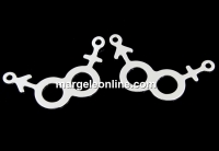 Link, attraction symbol, 925 silver, 22.5mm  - x1