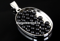 Perle Swarovski FARA orificiu, mystick black, 3mm - x50