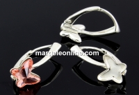 Tortite cercei argint 925, cabochon fluture 8mm, 20mm - x1per