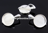 Pendant base, 925 silver, cabochon 10mm - x1