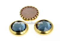 Swarovski, cabochon cristal hotfix gp, denim blue, SS34 - x4
