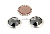 Swarovski, cabochon cristal hotfix sp, jet hematite, SS34 - x4