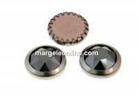 Swarovski, cabochon cristal hotfix rp, jet hematite, SS34 - x4