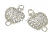 Link fructul interzis cu cristale, argint 925 placat cu rodiu, 14mm - x1