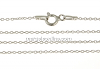 Lant argint 925 placat cu rodiu, zale ovale, 50cm - x1