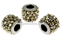 Swarovski, becharmed pave metallic light gold, 11mm - x1