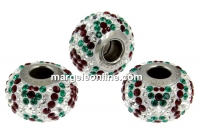 Swarovski, becharmed pave emerald, 14.5mm - x1