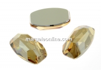 Swarovski, cabochon Organic, golden shadow CALv, 10x6mm - x1