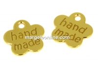 Tag floricica, argint 925 placat cu aur, 8mm - x1