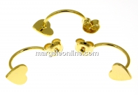 Extensie  cercei tija ag 925 pl. cu aur, cabochon inima 6mm - 1per