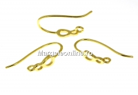 Earring findings, infinity, stylized, gold-plated 925 silver - x1pair