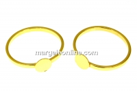 Baza inel argint 925 placat cu aur, cabochon 6mm, int. 16.5mm - x1