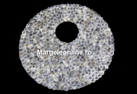 Swarovski, pand. fine rocks, silver shade matt, 40mm - x1