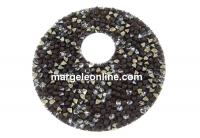 Swarovski, pand. fine rocks, black peach gold, 40mm - x1